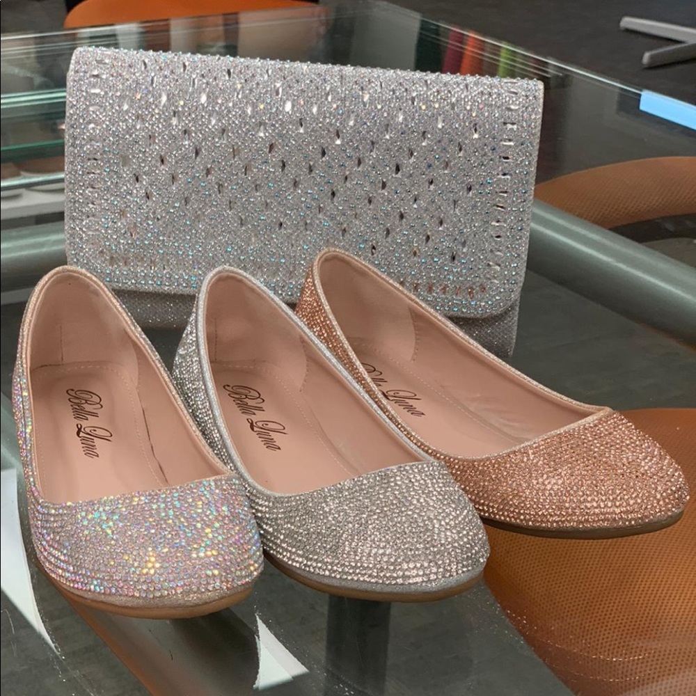 Bella Luna Multi Rhinestone Embellished Round Flat - Picture 2 of 9